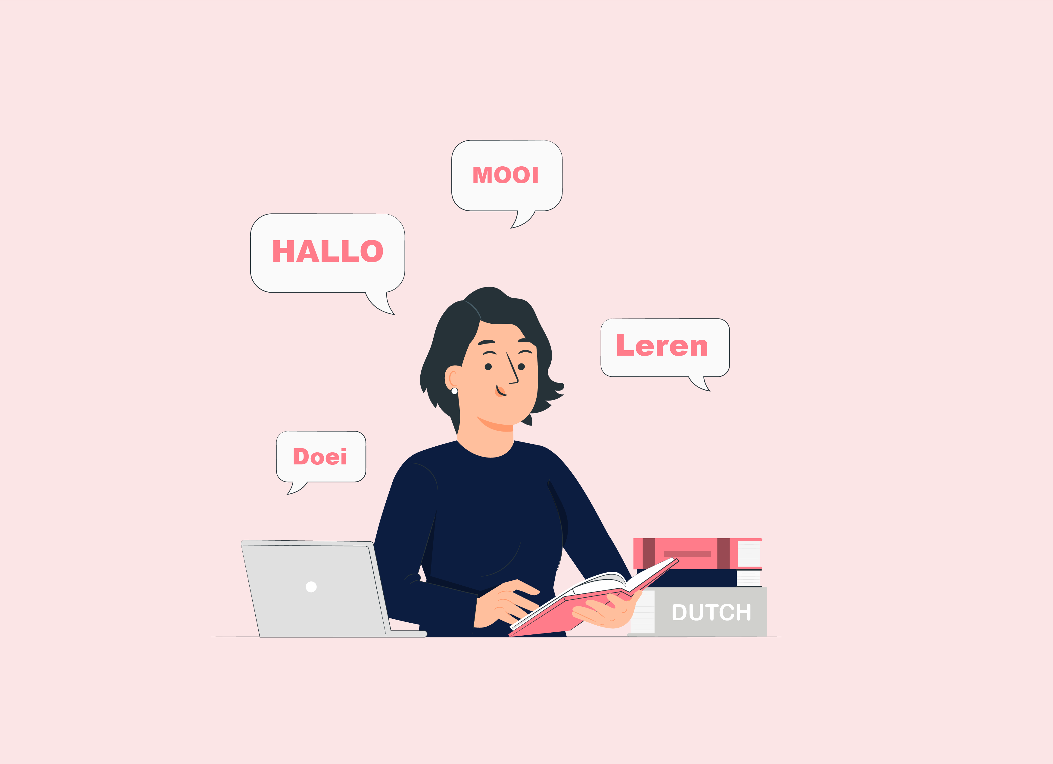 Person learning the Dutch language